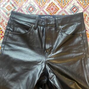 Veronica beard vegan leather flare pants